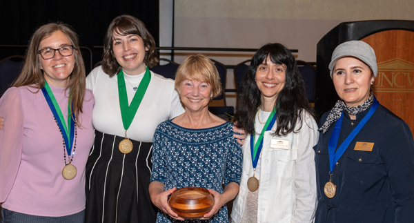 Dr. Sally MacKain and fellow 2025 faculty award honorees
