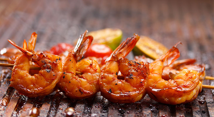 Stock photo of grilled shrimp