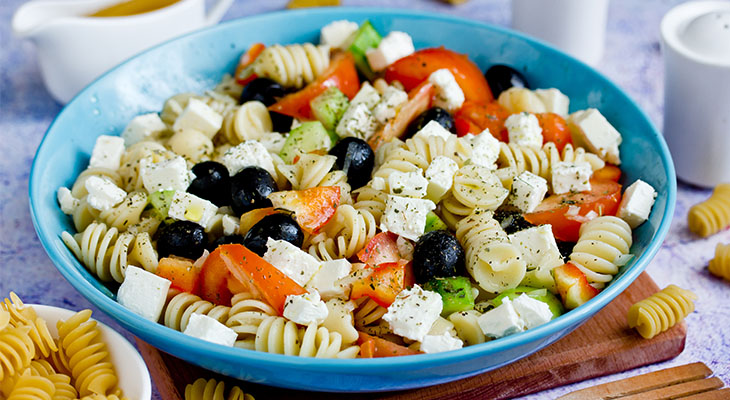 Stock photo of summer pasta salad