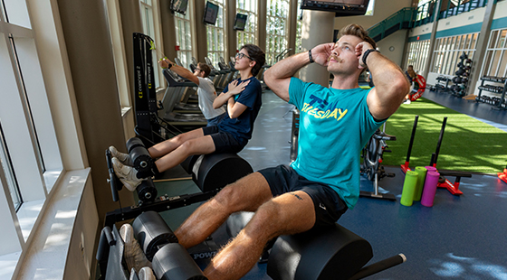 students in the Rec Center