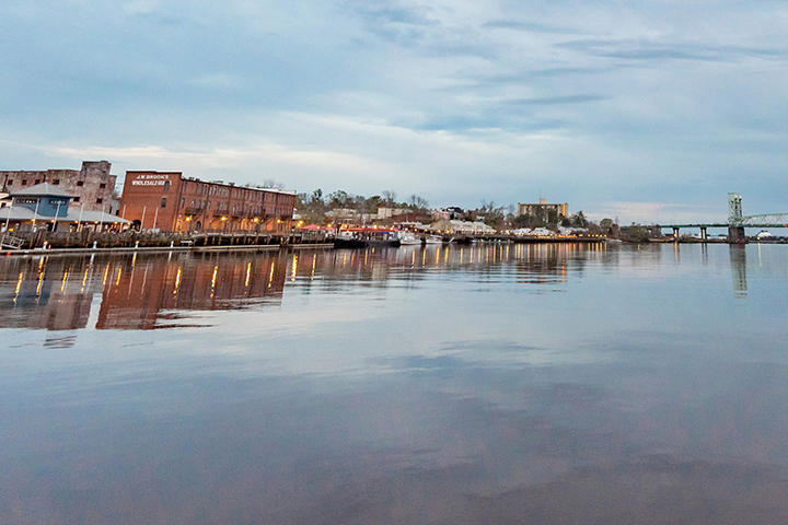 Downtown Wilmington and Cape Fear river