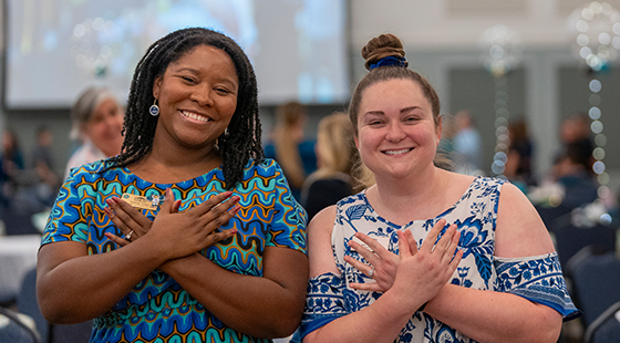 Alumnae at the Alumni Employee Breakfast