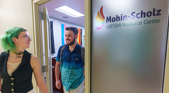 students in the Mohin-Schulze LGTBQIA Resource Center