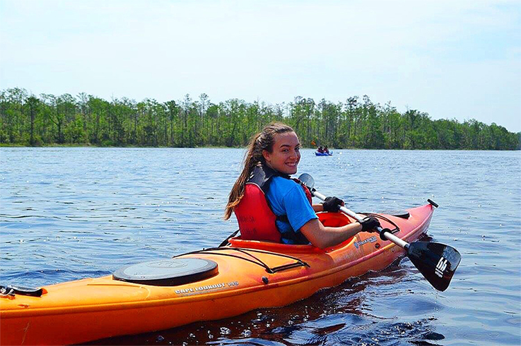 Holly Ferreira kayaking