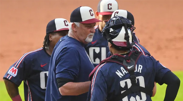 Carl Willis on field with Cleveland Guardians