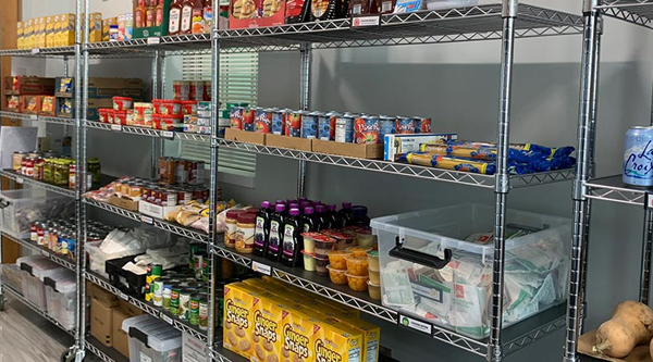 food pantry shelves