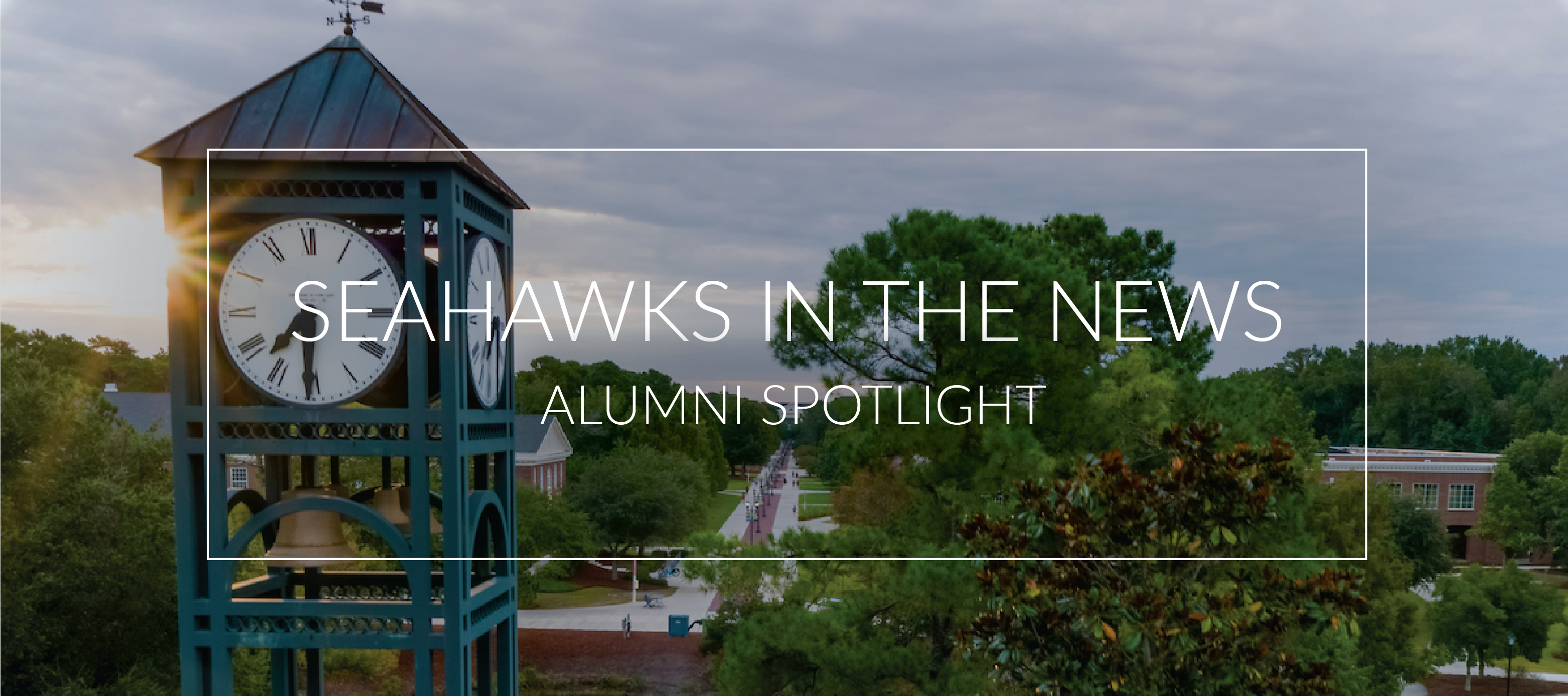 An image of the UNCW clock tower.