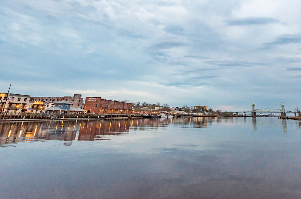 A photo of downtown Wilmington, N.C., as seen from the Cape Fear River.