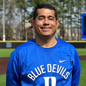 Aldo Plata at Duke baseball field